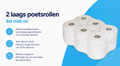 2-Laags Poetsrollen Midi Hoogwit – 100% Cellulose – 108 Meter – 6 Rollen | Bove Budget