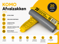KOMO Afvalzakken 60 Liter Grijs – 60x80 cm – 50 Micron – 400 Stuks