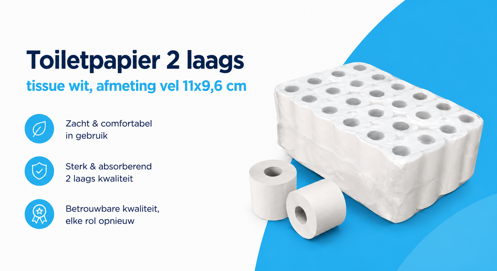 Toiletpapier 2-Laags Wit Cellulose – 200 Vel – 48 Rollen | Bove Flush T1