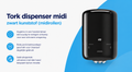 Tork M2 Midi Centerfeed Dispenser Zwart – Elevation Line – Kunststof