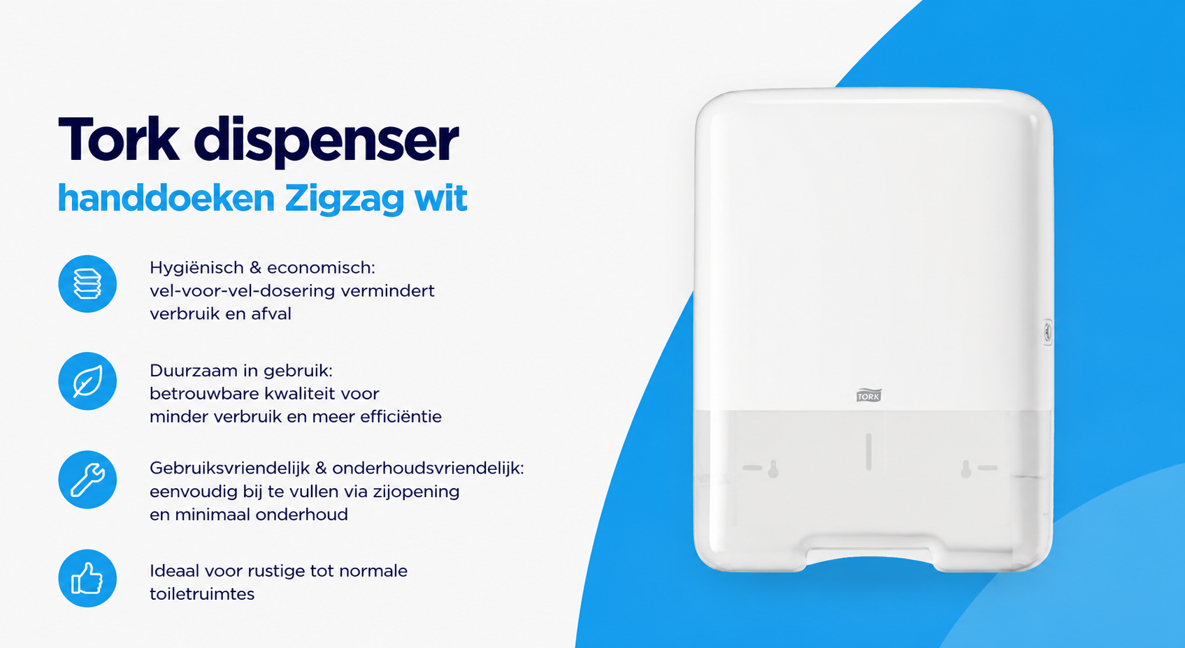 Tork H3 Handdoek Dispenser Wit – ZZ & C-Vouw – Elevation Design