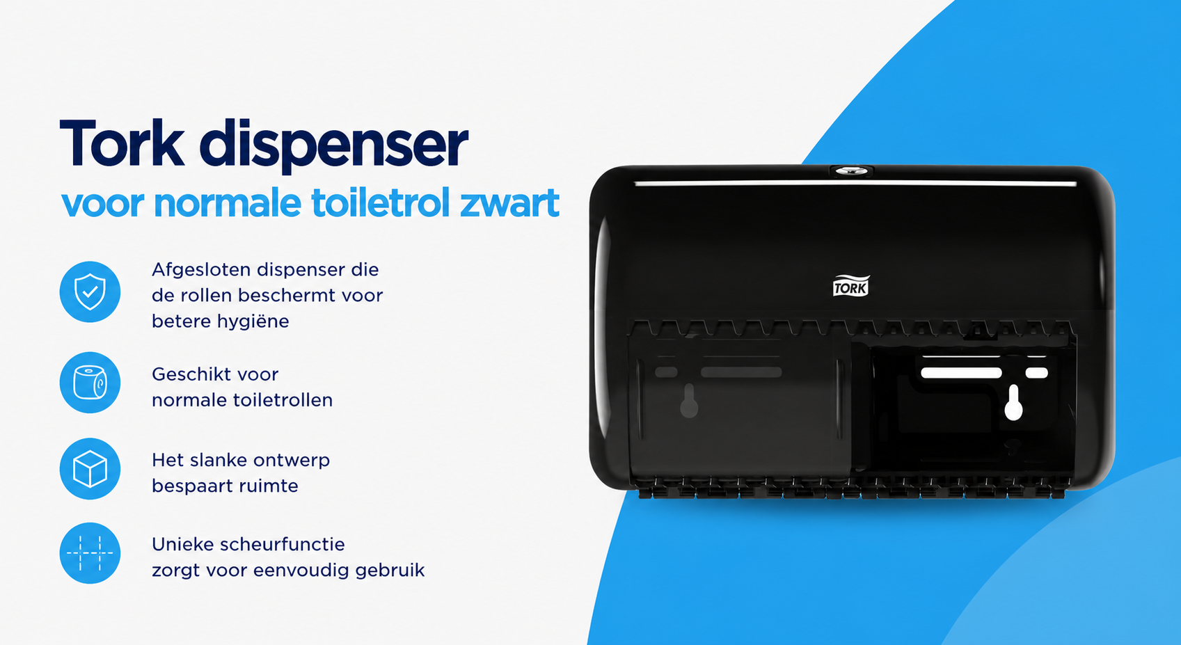 Tork T4 Duo Toiletrolhouder Zwart – Traditionele Toiletrollen